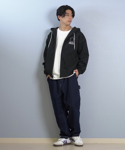 タグ無し未使用 PGG フルジップ長袖パーカー (6)黒白 文字プリント 楽天市場】おもしろパーカー 家族編 長男 パーカー フルジップパーカー