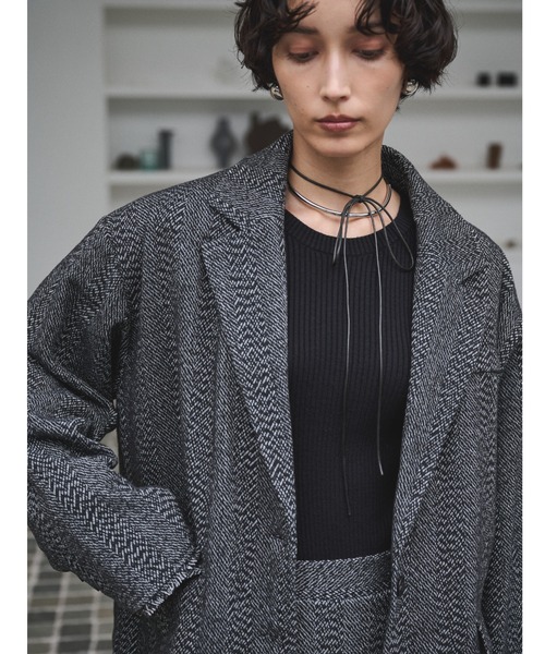 AIC. ジャケット テーラードジャケット アシンメトリーツイード