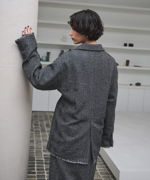 AIC. ジャケット テーラードジャケット アシンメトリーツイード