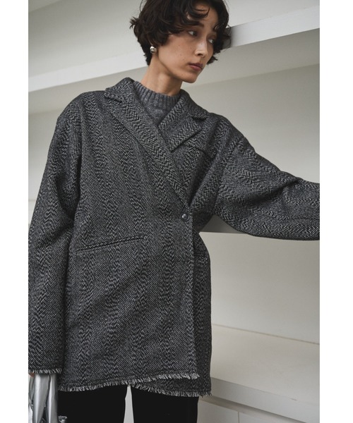 AIC. ジャケット テーラードジャケット アシンメトリーツイード