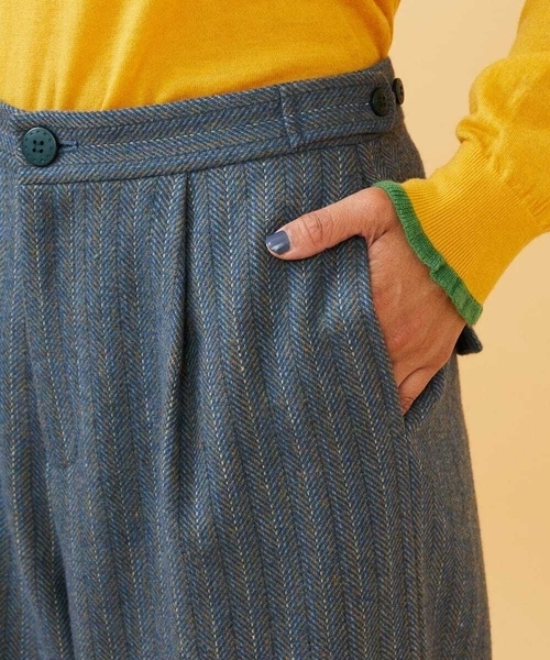 Jocomomola（ホコモモラ） パンツ Huellas de aves へリンボーンワイド