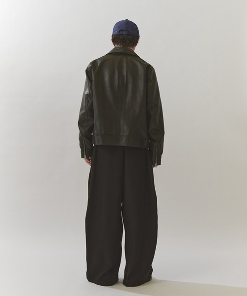 【ラムレザー・羊】Lui's（ルイス）　レザージャケット　サイズ44 Lui's（ルイス） 革ジャン ライダース NATURAL TAN SHEEP LEATHER Noir