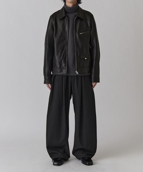 Lui's ルイス　レザージャケット　ジャケット　レザー　羊革 Lui's（ルイス） 革ジャン ライダース NATURAL TAN SHEEP LEATHER Noir