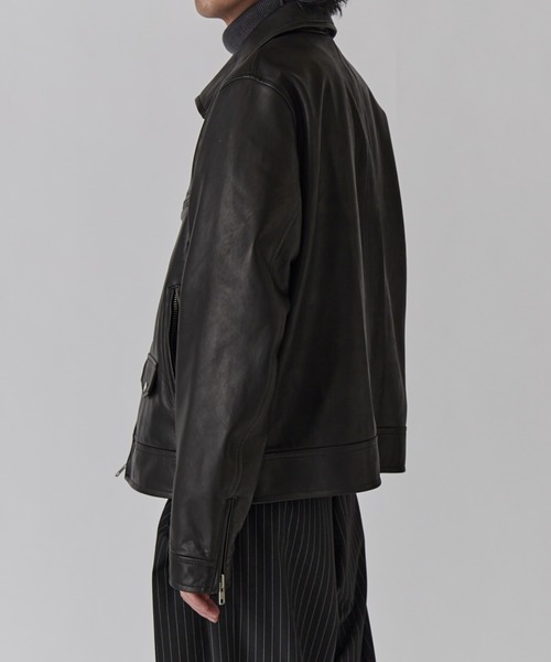 Lui's（ルイス） 革ジャン ライダース NATURAL TAN SHEEP LEATHER Noir