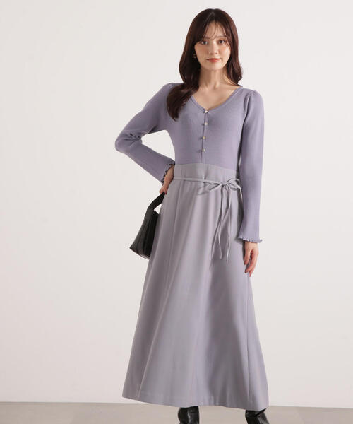 プロポーションボディドレッシング　バイカラーニットドッキングワンピース バイカラーニットドッキングワンピース | プロポーション ボディ