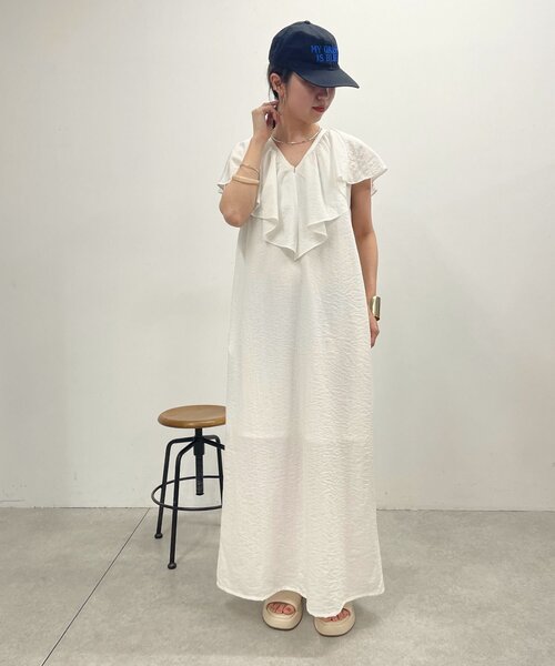 「Omekashi」 ノースリーブワンピース 38 チャコールグレー レディース_画像2