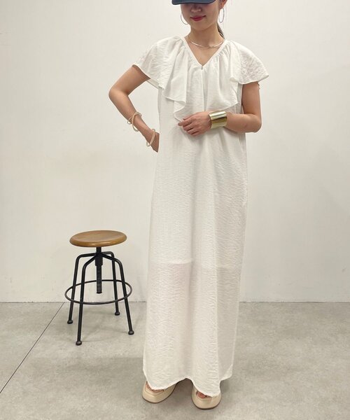 「Omekashi」 ノースリーブワンピース 38 チャコールグレー レディース_画像7