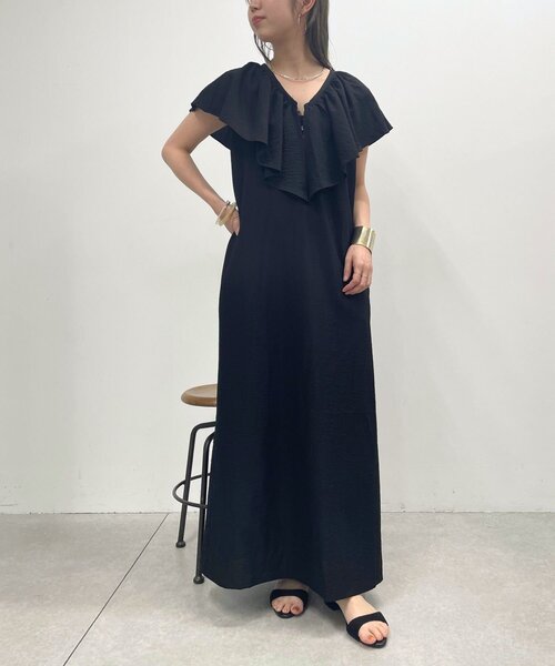 「Omekashi」 ノースリーブワンピース 38 チャコールグレー レディース_画像9