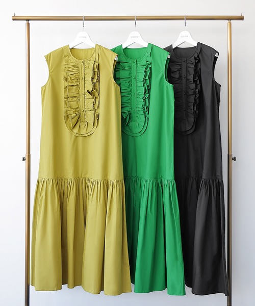 ELFRANK ノースリーブワンピース FREE イエロー レディース : ZOZOTOWN