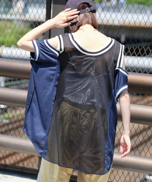 「etsinta」 半袖カットソー ONE SIZE ネイビー レディースの画像