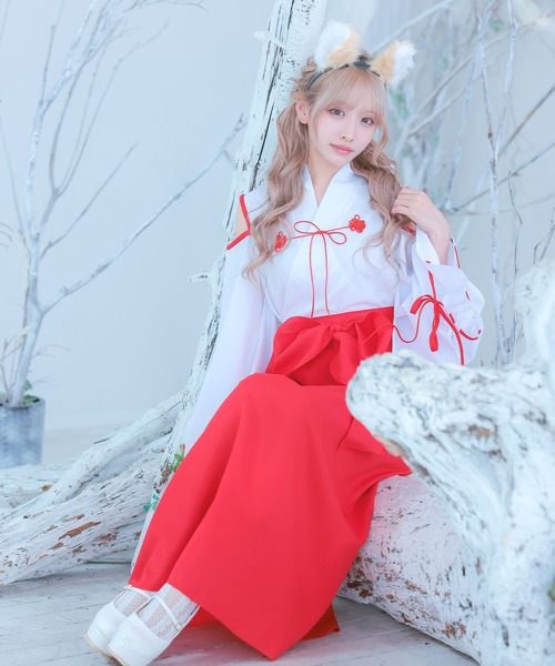 Tika（ティカ） コスプレ コスプレ アニマル 巫女 狐 体型カバー 長袖