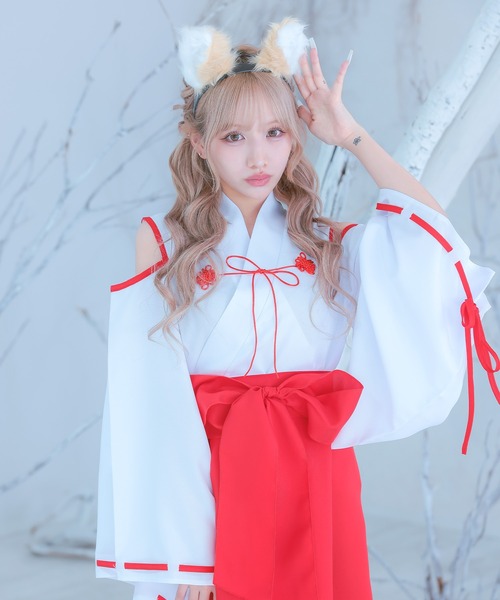 Tika（ティカ） コスプレ コスプレ アニマル 巫女 狐 体型カバー 長袖