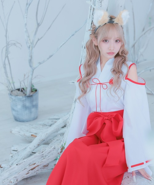 Tika（ティカ） コスプレ コスプレ アニマル 巫女 狐 体型カバー 長袖