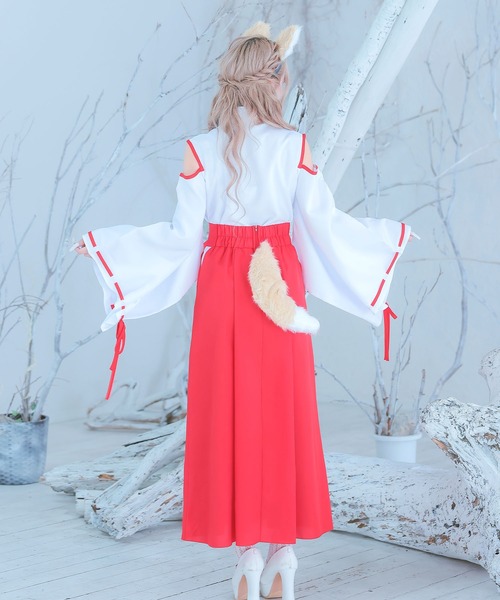 Tika（ティカ） コスプレ コスプレ アニマル 巫女 狐 体型カバー 長袖