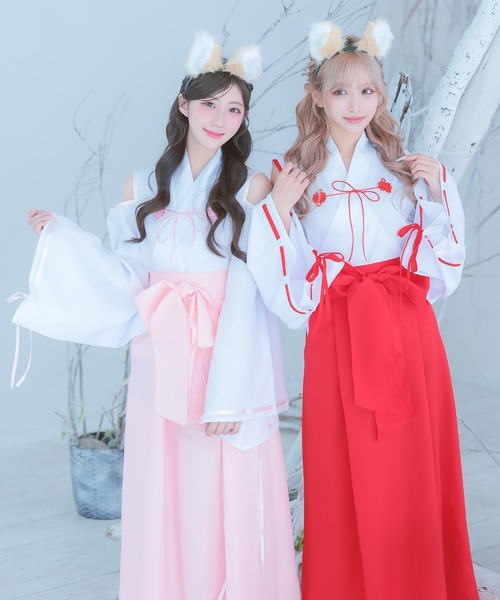 Tika（ティカ） コスプレ コスプレ アニマル 巫女 狐 体型カバー 長袖