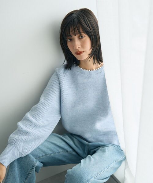 YECCA VECCA（イェッカヴェッカ） ニット セーター パールネックニット