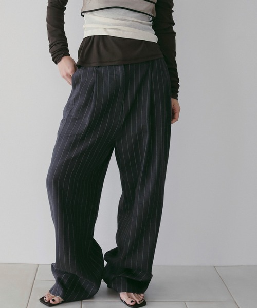 anuke（アンヌーク） パンツ Linen Tuck Pants レディース : ZOZOTOWN