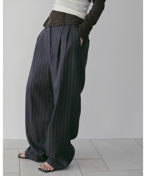 anuke（アンヌーク） パンツ Linen Tuck Pants レディース : ZOZOTOWN