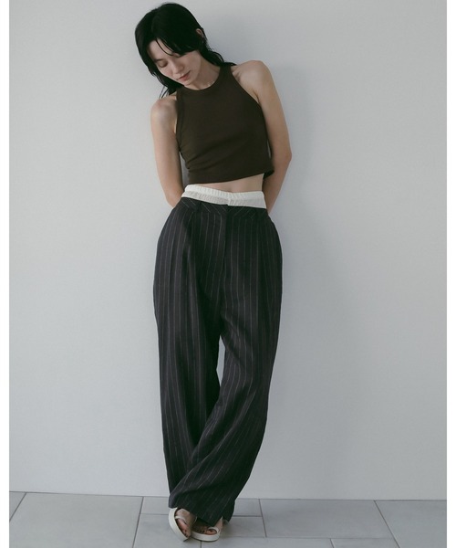 anuke（アンヌーク） パンツ Linen Tuck Pants レディース : ZOZOTOWN
