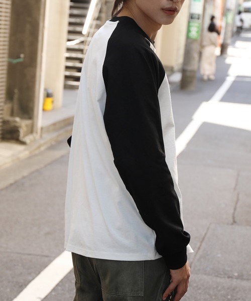 tシャツ HOOK -original- アメカジ古着風ロゴプリントラグランスリーブ