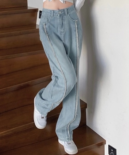 [LADY LIKE] Denim брюки M sax голубой женский 