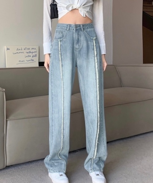 [LADY LIKE] Denim брюки M sax голубой женский 