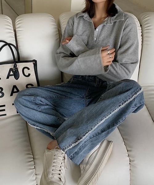 [LADY LIKE] Denim брюки M sax голубой женский 