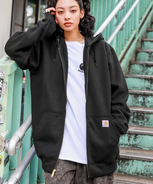 Carhartt グレー ジャンパー Carhartt Jacket Mens 2XL Gray Sherpa Lined Hooded Full Zip