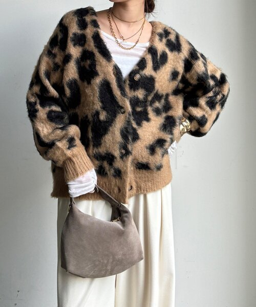 DouDou（ドゥドゥ） カーディガン 「WEB限定」レオパードジャガード