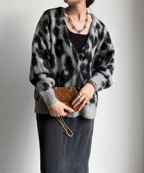 DouDou（ドゥドゥ） カーディガン 「WEB限定」レオパードジャガード