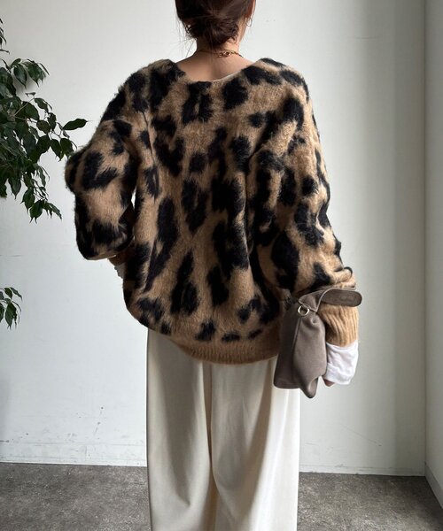 DouDou（ドゥドゥ） カーディガン 「WEB限定」レオパードジャガード