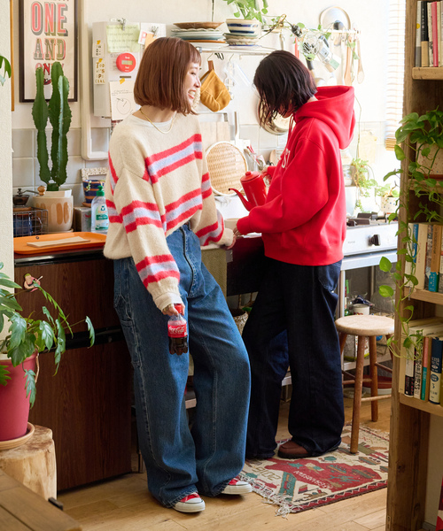 「B.C STOCK」 「Simplicite」長袖ニット FREE ブルー レディース_画像6