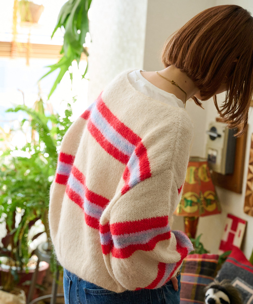 「B.C STOCK」 「Simplicite」長袖ニット FREE ブルー レディース_画像8