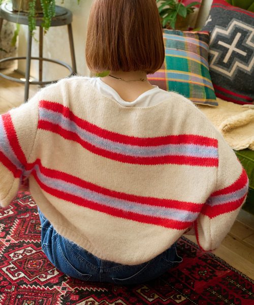 「B.C STOCK」 「Simplicite」長袖ニット FREE ブルー レディース_画像9