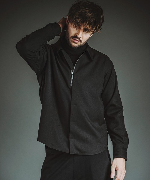 NO ID.（ノーアイディー） シャツ ms6351-フライフロントハーフZIP-SH