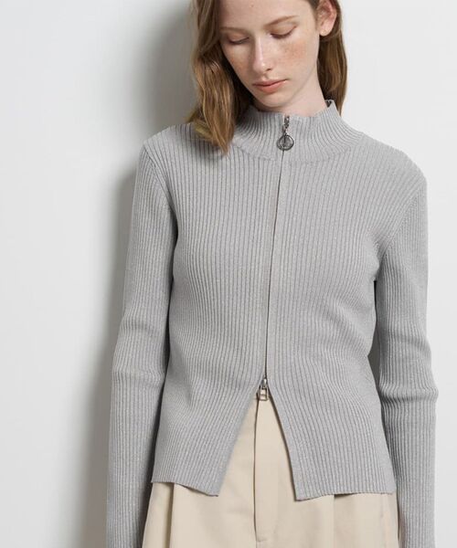 LANVIN en Bleu ニット セーター ラメジップアップリブニット