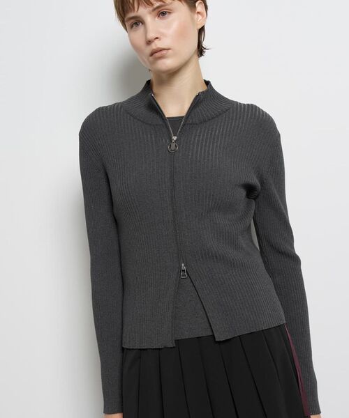 LANVIN en Bleu ニット セーター ラメジップアップリブニット 