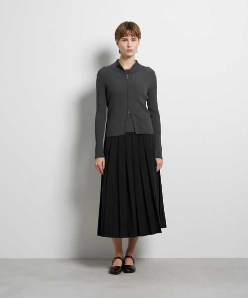 LANVIN en Bleu ニット セーター ラメジップアップリブニット 