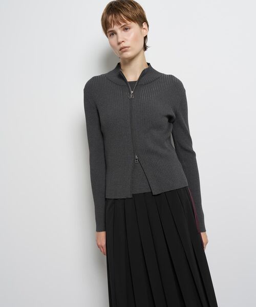 LANVIN en Bleu ニット セーター ラメジップアップリブニット