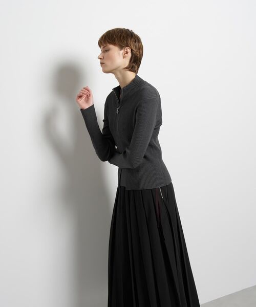 LANVIN en Bleu ニット セーター ラメジップアップリブニット 