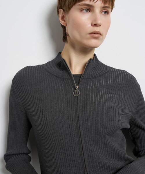 LANVIN en Bleu ニット セーター ラメジップアップリブニット