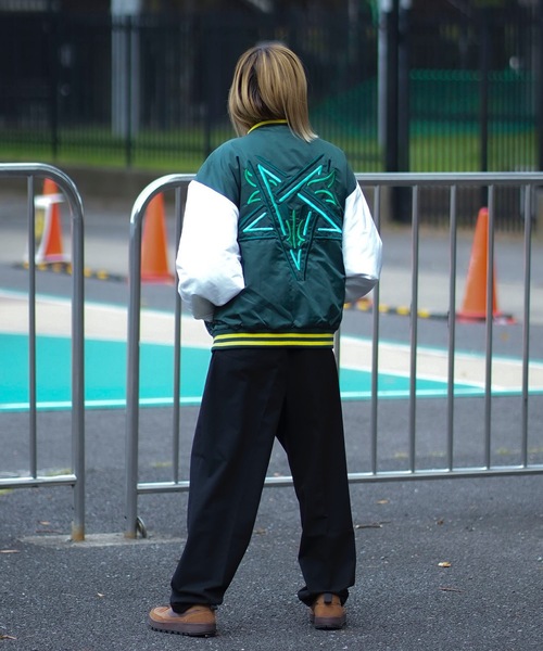 「THRASHER」 スタジャン LARGE グリーン メンズ_画像4