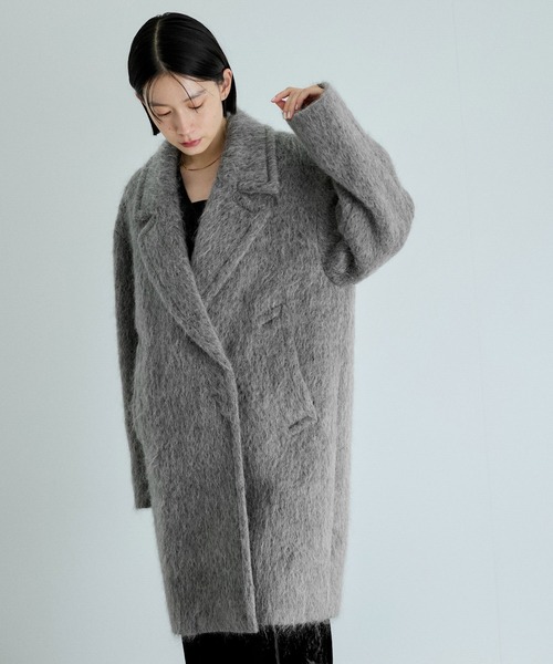 【新品】ADAM ET ROPE ウール100%チェスターコート グレー 36 ADAM ET ROPE'（アダムエロペ） チェスターコート FREE グレー