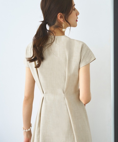 「RUIRUE BOUTIQUE」 半袖ワンピース L ライトブラウン レディースの画像