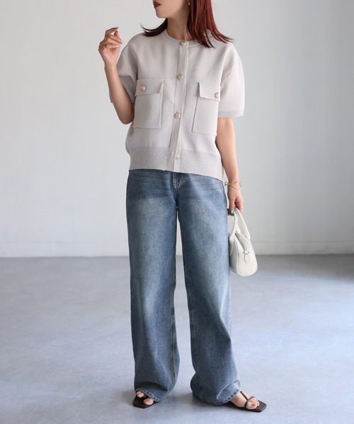 「Riberry」 ニットカーディガン FREE ブラウン レディース_画像3