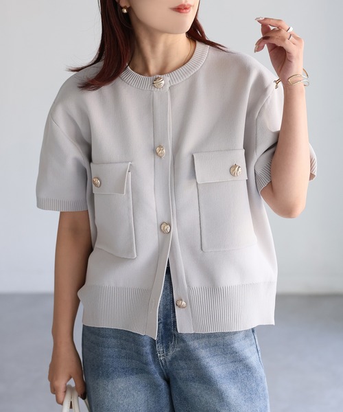 「Riberry」 ニットカーディガン FREE ブラウン レディース_画像5