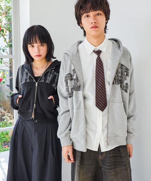PBLIM パーカー 「UNISEX」パッチワークロゴパーカー レディース