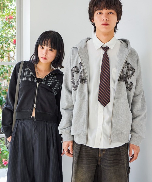 PBLIM パーカー 「UNISEX」パッチワークロゴパーカー レディース