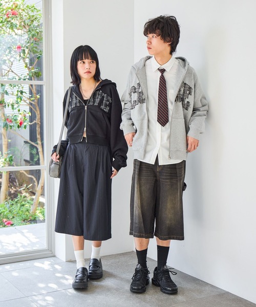 PBLIM パーカー 「UNISEX」パッチワークロゴパーカー レディース