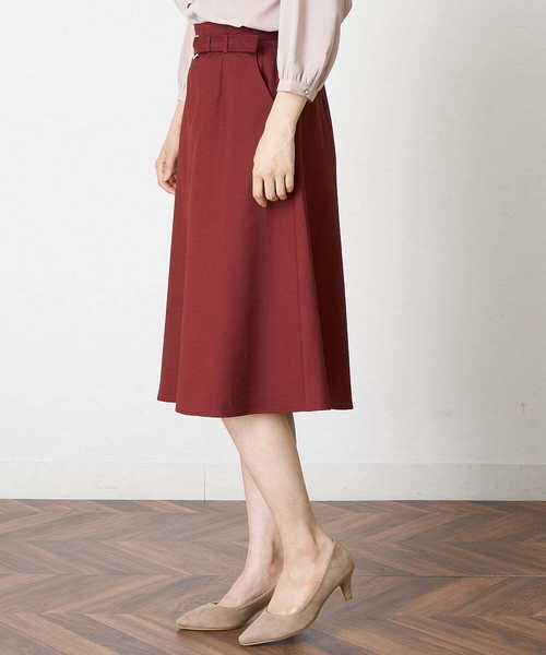 「OFUON le MK」 ロングスカート 36 ボルドー レディース_画像2